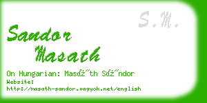 sandor masath business card